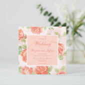 Elegante moderne bloemenbruiloft uitnodiging (Staand voorkant)