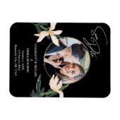 Elegante moderne bloemenfoto bruiloft save the dat magneet (Horizontaal)