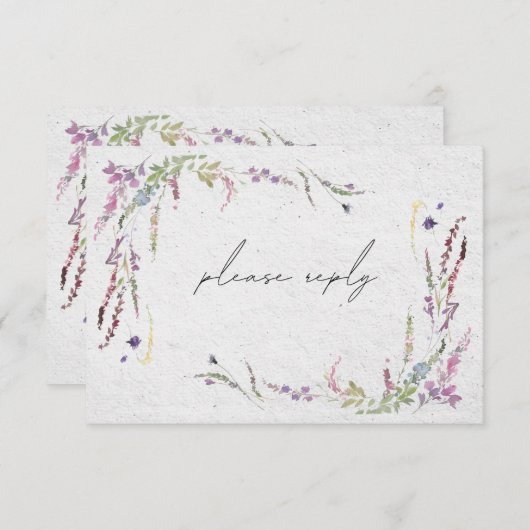 Elegante Moderne Bloemenmaaltijden Bruiloft RSVP (Voorkant / Achterkant)