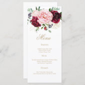 Elegante moderne bloemige waterverf menu (Voorkant / Achterkant)