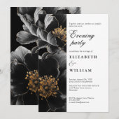 Elegante Moderne Bloemrijke Trouwfeest Avond Kaart (Voorkant / Achterkant)
