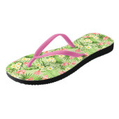 Elegante moderne bloemrozen Flip Flops (Schuin)