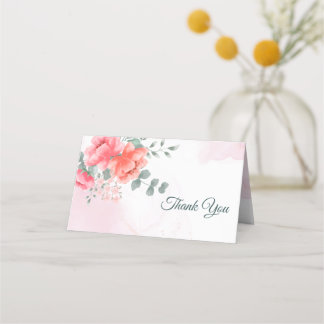 Elegante moderne blush roze waterverf dank u