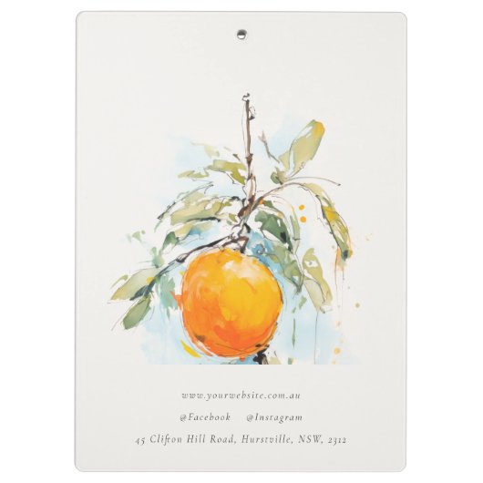 Elegante moderne Boho Abstracte schetsmatige Oranj Klembord (Achterkant)