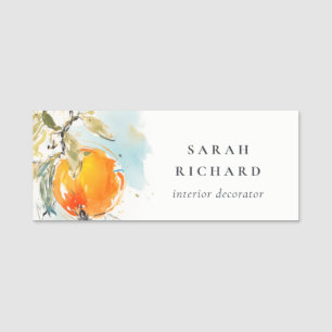 Elegante moderne Boho Abstracte schetsmatige Oranj Naamplaatje