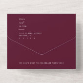 Elegante Moderne Boho QR Code Foto RSVP Bourgondië All In One Uitnodiging (Achterkant)