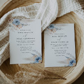 Elegante Moderne Boho Watercolor Bloemen Bruiloft Kaart