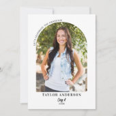 Elegante moderne boog foto afstuderen partij kaart (Voorkant)