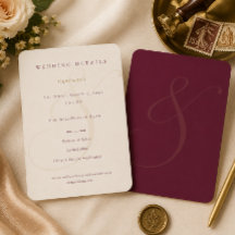 Elegante moderne bordeaux-champagne trouwdetails