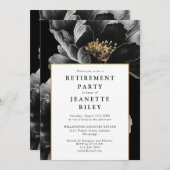 Elegante moderne Botanische Bloemen Retirement Par Kaart (Voorkant / Achterkant)