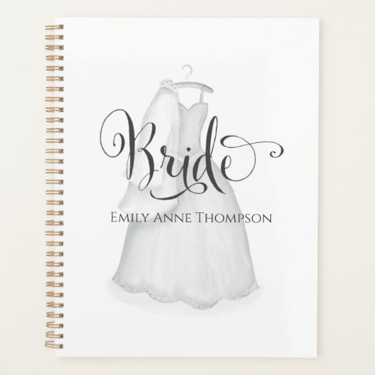 Elegante moderne bruids trouwjurk minimalistische planner (Voorkant)