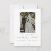 Elegante moderne bruiloft 2 foto bedankkaart (Achterkant)