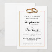 Elegante moderne bruiloft bands uitnodiging (Voorkant / Achterkant)