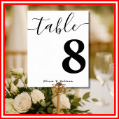 Elegante moderne bruiloft kalligrafie tafel nummer poster