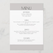 Elegante moderne bruiloft klassieke script menukaa menu (Voorkant)