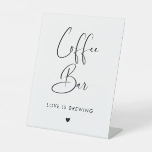 Elegante & Moderne bruiloft Koffiebar Reclamebord Met Voetstuk