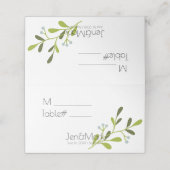 Elegante moderne bruiloft. Plaatshouder. tafelnumm (Buitenkant ongevouwen)