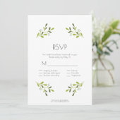 Elegante Moderne Bruiloft. RSVP Met Maaltijd Optie Kaart (Staand voorkant)