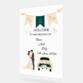 Elegante moderne bruiloft welkom acryl teken. acryl bord (Hoek)