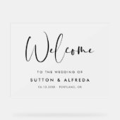 Elegante & moderne bruiloft welkom Frosted Acryl Bord (Voorkant)