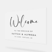 Elegante & moderne bruiloft welkom Frosted Acryl Bord (Hoek)