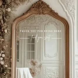 Elegante moderne bruiloft Zitting Grafiek Spiegel Raamsticker