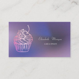 Elegante Moderne Cake Sweets,Cupcake Paars Visitekaartje