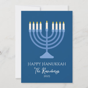 Elegante moderne Chanoeka Menorah Feestdagenkaart