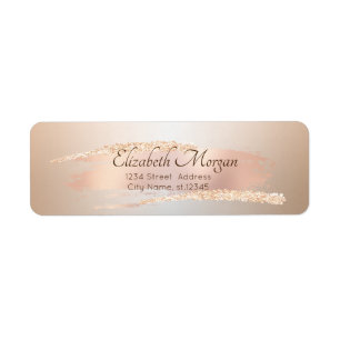 Elegante moderne, chic roze gouden kwaststreek etiket