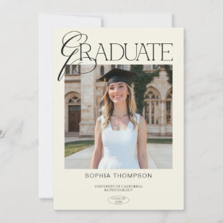 Elegante moderne chic typografie foto afstuderen kaart