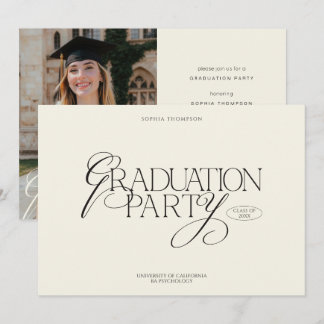 Elegante moderne chic typografie foto afstuderen kaart