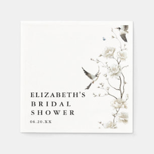 Elegante Moderne Chinoiserie Bloemachtige Bruiloft Servet