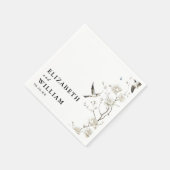 Elegante moderne Chinoiserie bloementuin bruiloft Servet (Hoek)