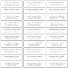 Elegante Moderne Chique Bruiloft Gast Namen Adres Sticker