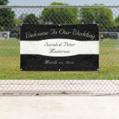 Elegante moderne Confetti gouden bruiloft banner (Insitu)