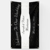 Elegante moderne Confetti gouden bruiloft banner (Verticaal)