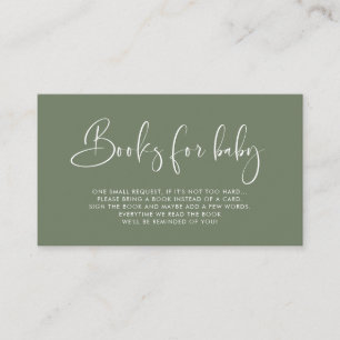 Elegante & moderne Dark Sage Green Book aanvraag k Informatiekaartje