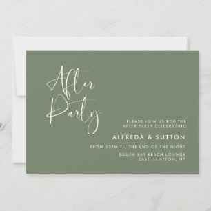 Elegante moderne Dark sage groene bruiloft na fees Kaart