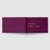 Elegante moderne Deep Plum Typography bruiloft Fol Gastenboek (Volledig)