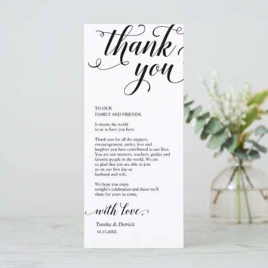 Elegante moderne diner plaats instelling dank u ka programma (Staand voorkant)