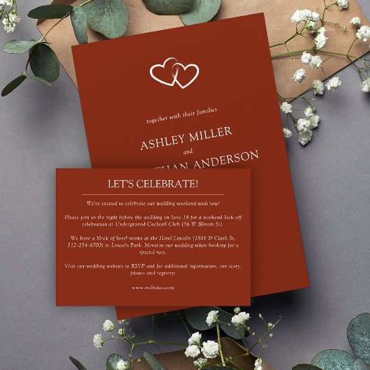 Elegante moderne eenvoudige elementen bruiloft informatiekaartje