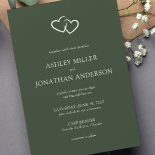 Elegante moderne eenvoudige elementen bruiloft kaart