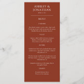 Elegante moderne eenvoudige elementen bruiloft menu (Voorkant)