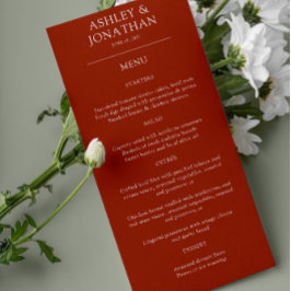 Elegante moderne eenvoudige elementen bruiloft menu