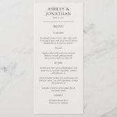 Elegante moderne eenvoudige elementen bruiloft menu (Voorkant)