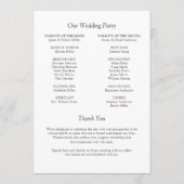 Elegante moderne eenvoudige elementen bruiloft programma (Achterkant)