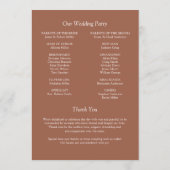 Elegante moderne eenvoudige elementen bruiloft programma (Achterkant)