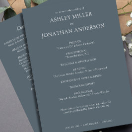 Elegante moderne eenvoudige elementen bruiloft programma