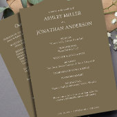 Elegante moderne eenvoudige elementen bruiloft programma