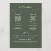 Elegante moderne eenvoudige elementen bruiloft programma (Achterkant)